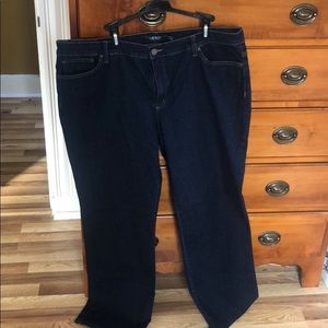 Dark rinse, mid-rise, bootcut brand new jeans.